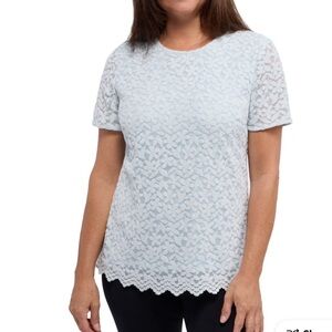 Teddi Rose Women's Lace Top (Light Blue, Large)